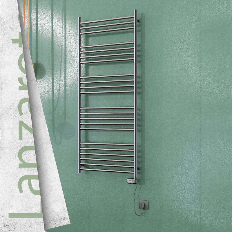 Lanzarote Stainless Steel Electric Towel Warmer 600x1500 Polished Finish (Thesis Thermostat) 300 W