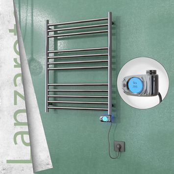  - Lanzarote Stainless Steel Electric Towel Warmer 600x800 Polished Finish (Musa Thermostat) 200 W