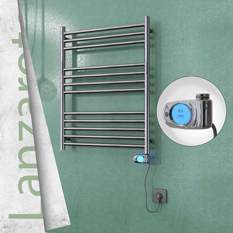 Lanzarote Stainless Steel Electric Towel Warmer 600x800 Polished Finish (Musa Thermostat) 200 W