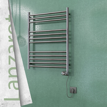  - Lanzarote Stainless Steel Electric Towel Warmer 600x800 Polished Finish (Thesis Thermostat) 200 W
