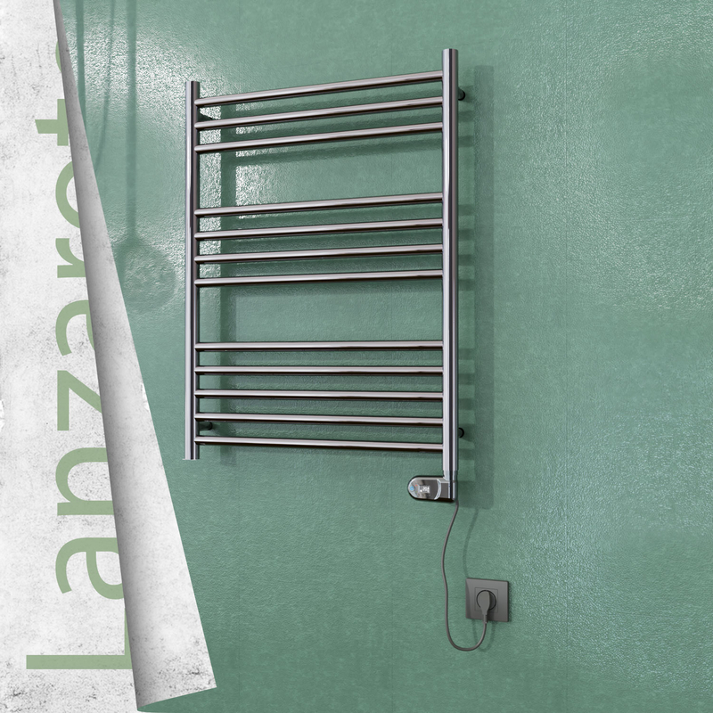 Lanzarote Stainless Steel Electric Towel Warmer 600x800 Polished Finish (Thesis Thermostat) 200 W