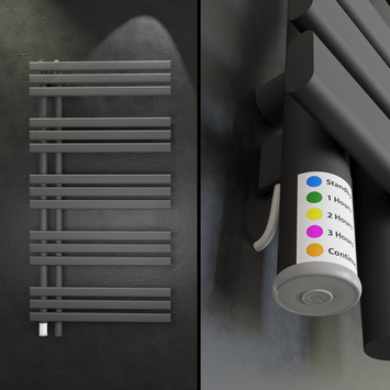  - LOIRE Kuru Elektrikli Havlupan 600x1200 Koyu Antrasit 500W