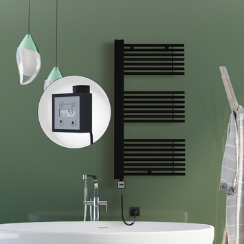 Radiva - Male Electric Towel Warmer 600x1190 Matte Black Ktx3 600 W Radiva - Male Electric Towel Warmer 600x1190 Matte Black Ktx3 600 W
