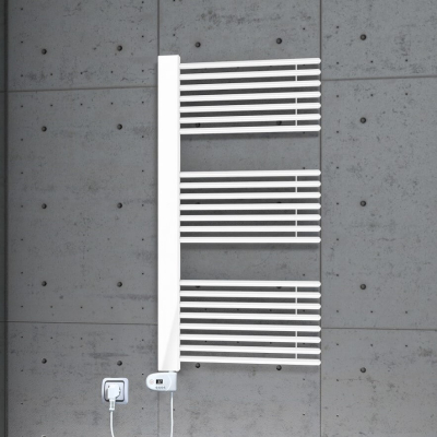Male Electric Towel Warmer 600x1190 White (Thesis Thermostat) 600 W