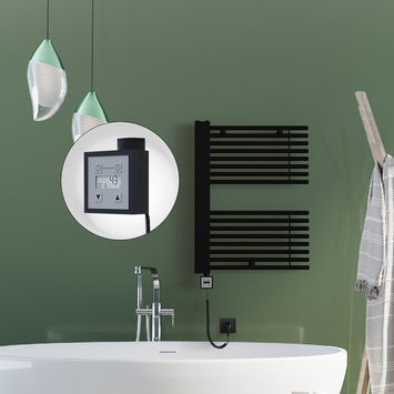 Radiva - Male Electric Towel Warmer 600x800 Matte Black Ktx3 300 W Radiva - Male Electric Towel Warmer 600x800 Matte Black Ktx3 300 W