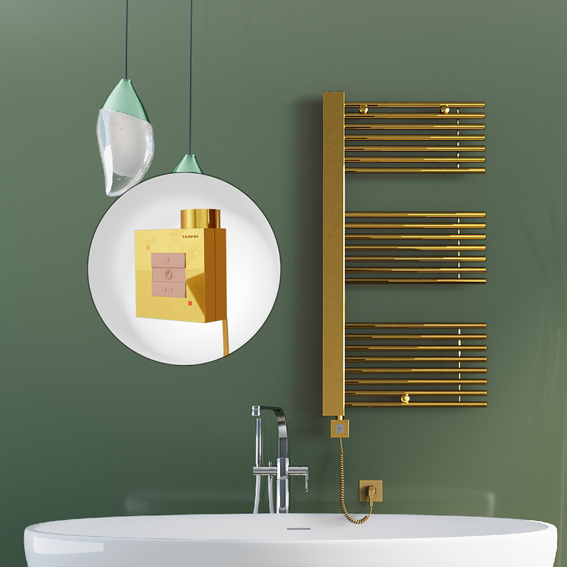 Male Electric Towel Warmer 600x1190 Gold Ktx1 300 W
