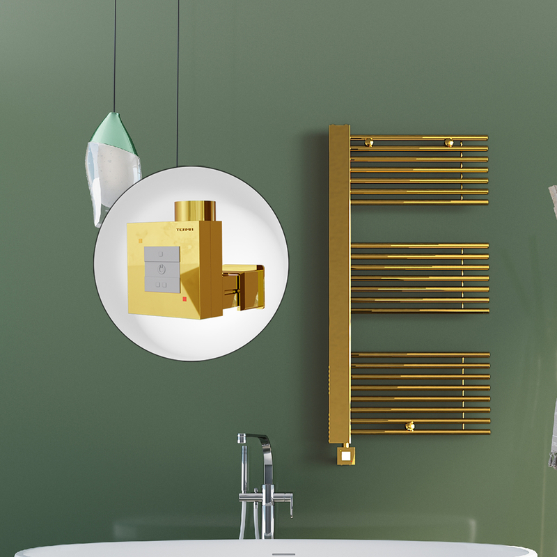 Male Electric Towel Warmer 600x1190 Gold Ktx1 300 W (Spiral Cable)