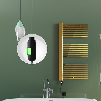 Radiva - Male Elektrikli Havlupan 600x1190 Altın (On/Off Düğmeli) 600W