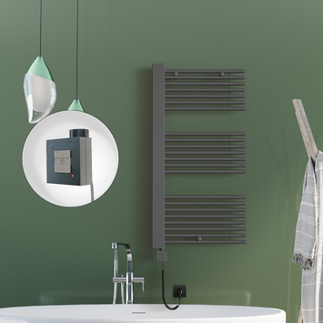 Radiva - Male Sèche Serviettes Electrique 600x1190 Anthracite Ktx1 1000 Watt Radiva - Male Sèche Serviettes Electrique 600x1190 Anthracite Ktx1 1000 Watt