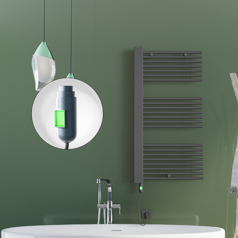 Male Elektrikli Havlupan 600x1190 Antrasit (On/Off Düğmeli) 900W