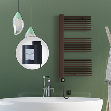 - Male Electric Towel Warmer 600x1190 Antique Copper Ktx4 300 W (Spiral Cable)  - Male Electric Towel Warmer 600x1190 Antique Copper Ktx4 300 W (Spiral Cable)