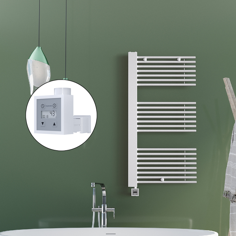 Male Sèche Serviettes Electrique 600x1190 Blanc Ktx3 1000 Watt Câble en spirale
