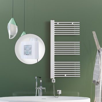 - Male Sèche Serviettes Electrique 600x1190 Blanc Ktx4 1000 Watt Câble en spirale  - Male Sèche Serviettes Electrique 600x1190 Blanc Ktx4 1000 Watt Câble en spirale