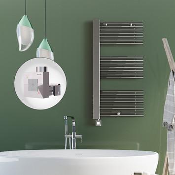 - Male Electric Towel Warmer 600x1190 Chrome Ktx1 300 W (Spiral Cable)  - Male Electric Towel Warmer 600x1190 Chrome Ktx1 300 W (Spiral Cable)