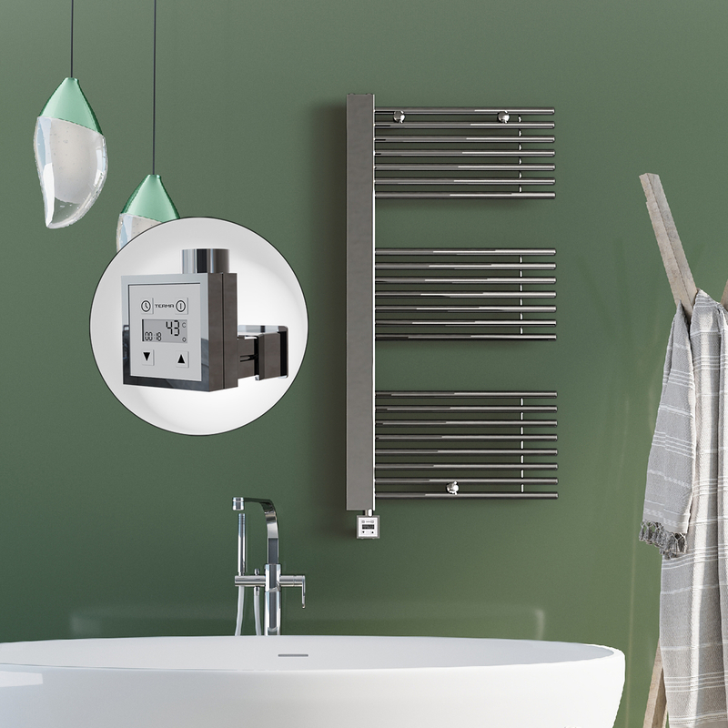 Male Sèche Serviettes Electrique 600x1190 Chrome Ktx3 600 Watt Câble en spirale