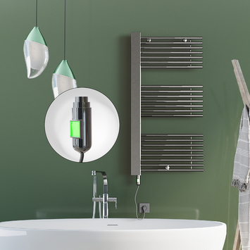 Radiva - Male Elektrikli Havlupan 600x1190 Krom (On/Off Düğmeli) 600W