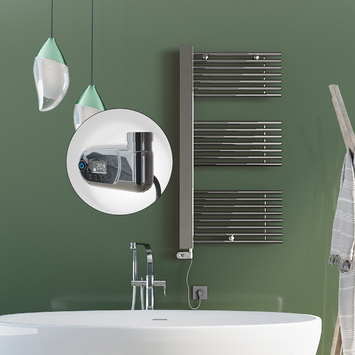 Radiva - Male Electric Towel Warmer 600x1190 Chrome (Thesis Thermostat) 300 W Radiva - Male Electric Towel Warmer 600x1190 Chrome (Thesis Thermostat) 300 W