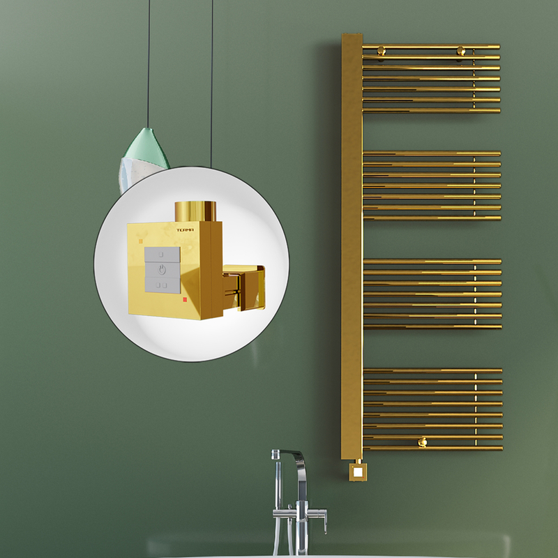 Male Electric Towel Warmer 600x1600 Gold Ktx1 600 W (Spiral Cable)