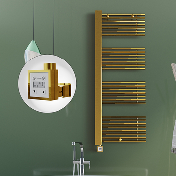 Radiva - Male Electric Towel Warmer 600x1600 Gold Ktx3 600 W (Spiral Cable) Radiva - Male Electric Towel Warmer 600x1600 Gold Ktx3 600 W (Spiral Cable)