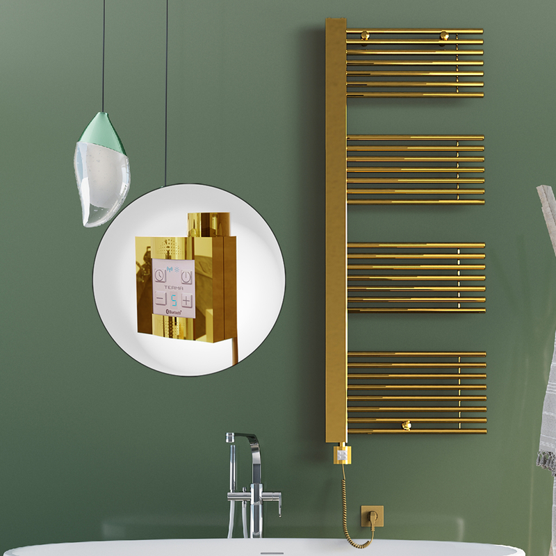 Male Electric Towel Warmer 600x1600 Gold Ktx4 600 W (Spiral Cable)