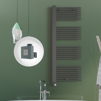 Radiva - Male Sèche Serviettes Electrique 600x1600 Anthracite Ktx1 1000 Watt Câble en spirale
