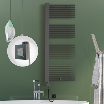 Radiva - Male Electric Towel Warmer 600x1600 Anthracite Ktx1 1000 W Radiva - Male Electric Towel Warmer 600x1600 Anthracite Ktx1 1000 W