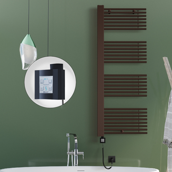 Radiva - Male Sèche Serviettes Electrique 600x1600 Antique Cuivre Ktx4 600 Watt Câble en spirale