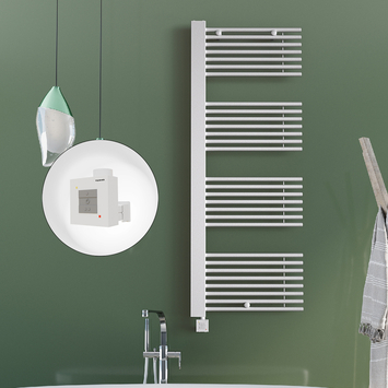 Radiva - Male Sèche Serviettes Electrique 600x1600 Blanc Ktx1 1000 Watt Câble en spirale