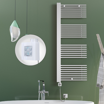 - Male Sèche Serviettes Electrique 600x1600 Blanc Ktx4 1000 Watt Câble en spirale  - Male Sèche Serviettes Electrique 600x1600 Blanc Ktx4 1000 Watt Câble en spirale