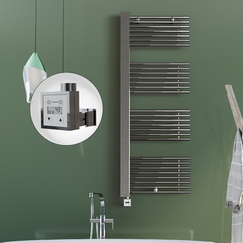 Radiva - Male Elektrikli Havlupan 600x1600 Krom (KTX3 Termostat) 600W Spiral Kablolu