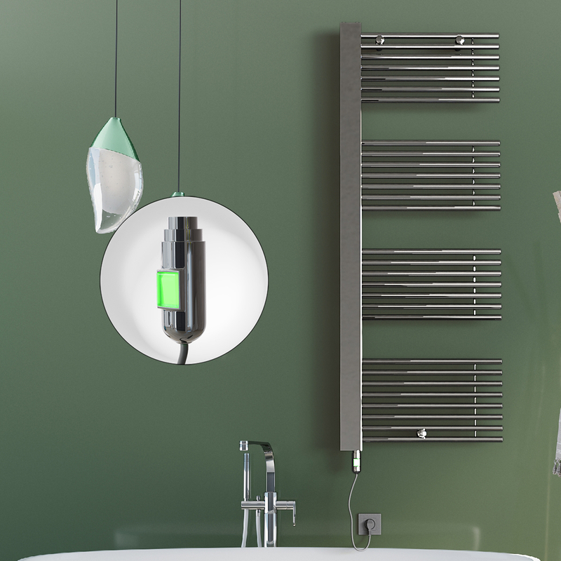 Male Elektrikli Havlupan 600x1600 Krom (On/Off Düğmeli) 600W