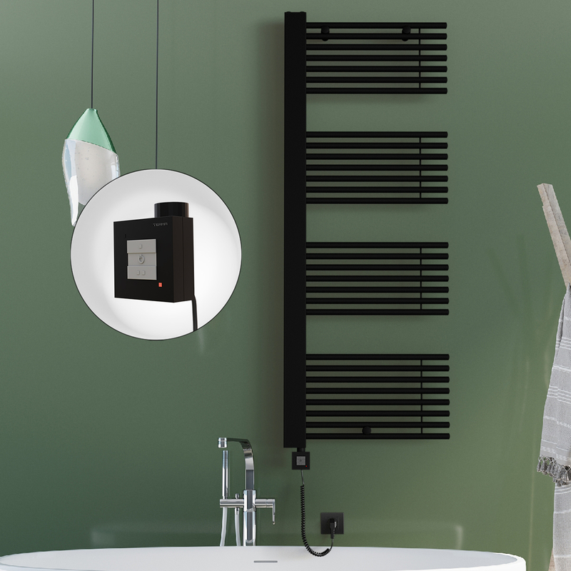 Male Electric Towel Warmer 600x1600 Matte Black Ktx1 1000 W