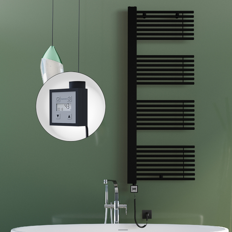 Male Electric Towel Warmer 600x1600 Matte Black Ktx3 1000 W