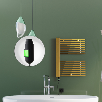 Radiva - Male Elektrikli Havlupan 600x800 Altın (On/Off Düğmeli) 300W