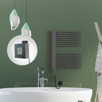 Radiva - Male Electric Towel Warmer 600x800 Anthracite Ktx1 300 W Radiva - Male Electric Towel Warmer 600x800 Anthracite Ktx1 300 W