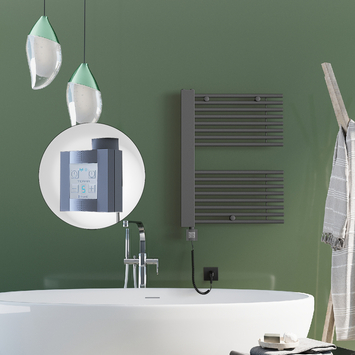 Radiva - Male Sèche Serviettes Electrique 600x800 Anthracite Ktx4 600 Watt Câble en spirale Radiva - Male Sèche Serviettes Electrique 600x800 Anthracite Ktx4 600 Watt Câble en spirale