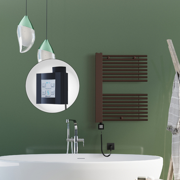 - Male Electric Towel Warmer 600x800 Antique Copper Ktx4 300 W (Spiral Cable)  - Male Electric Towel Warmer 600x800 Antique Copper Ktx4 300 W (Spiral Cable)