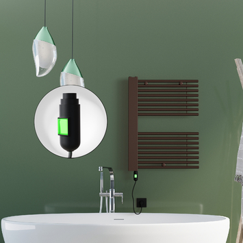 Radiva - Male Elektrikli Havlupan 600x800 Bakır Eskitme (On/Off Düğmeli) 300W