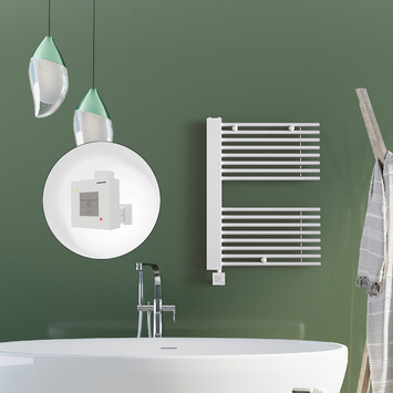 Radiva - Male Sèche Serviettes Electrique 600x800 Blanc Ktx1 600 Watt Câble en spirale Radiva - Male Sèche Serviettes Electrique 600x800 Blanc Ktx1 600 Watt Câble en spirale