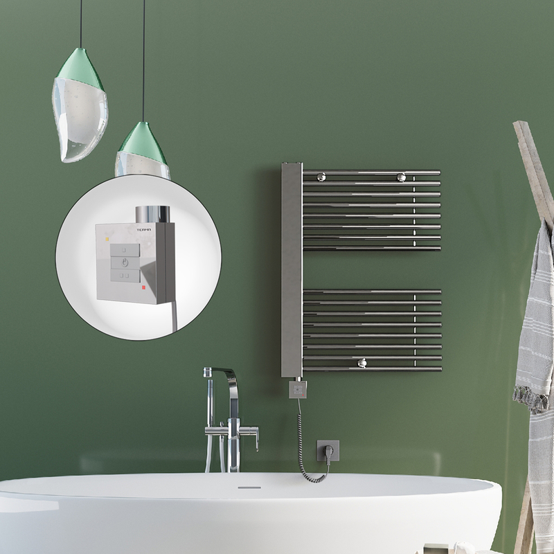 Male Electric Towel Warmer 600x800 Chrome Ktx1 300 W