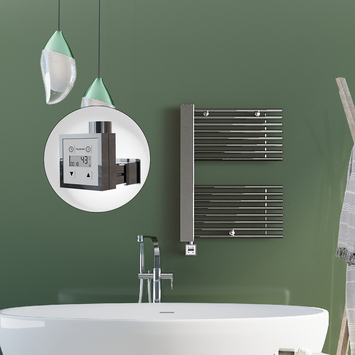 Radiva - Male Electric Towel Warmer 600x800 Chrome Ktx3 300 W (Spiral Cable) Radiva - Male Electric Towel Warmer 600x800 Chrome Ktx3 300 W (Spiral Cable)