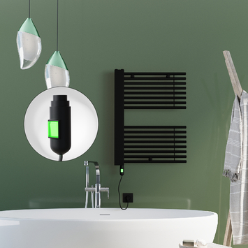 Radiva - Male Electric Towel Warmer 600x800 Matte Black (On/Off) 300 W Radiva - Male Electric Towel Warmer 600x800 Matte Black (On/Off) 300 W