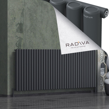 Radiva - Mati Alüminyum Radyatör 1000x2586 Koyu Antrasit