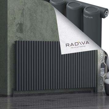 Radiva - Mati Alüminyum Radyatör 1200x2586 Koyu Antrasit