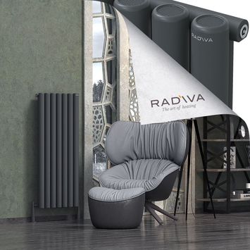 Radiva - Mati Alüminyum Radyatör 1200x514 Koyu Antrasit