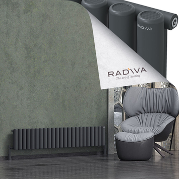 Radiva - Mati Alüminyum Radyatör 300x1698 Koyu Antrasit