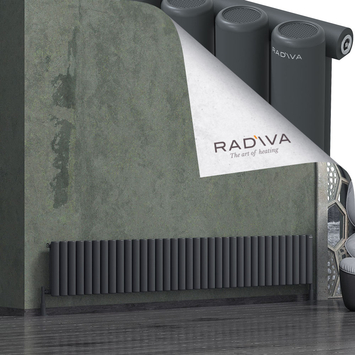 Radiva - Mati Alüminyum Radyatör 400x2586 Koyu Antrasit