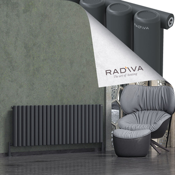 Radiva - Mati Alüminyum Radyatör 600x1698 Koyu Antrasit
