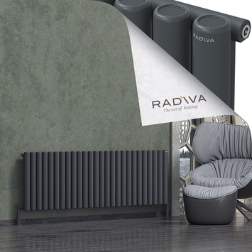 Radiva - Mati Alüminyum Radyatör 600x1920 Koyu Antrasit