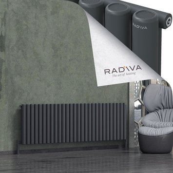 Radiva - Mati Alüminyum Radyatör 600x2068 Koyu Antrasit
